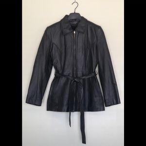 Ladies Black Leather Coat/Jacket